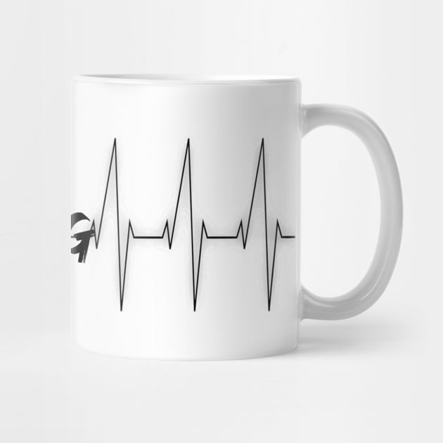 Heartbeat Dog Dog black gift idea by Monstershirts